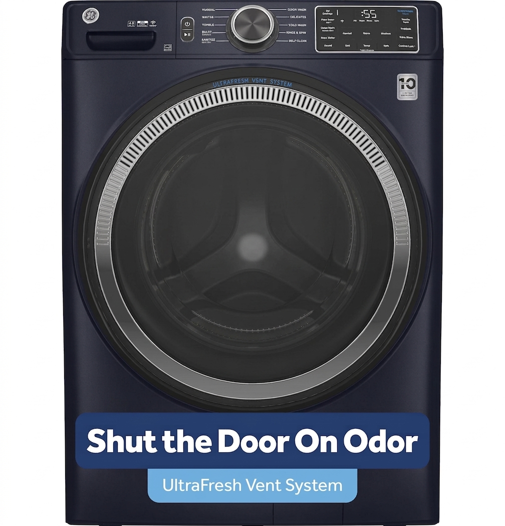 GE® ENERGY STAR® 4.8 cu. ft. Capacity Smart Front Load Washer with UltraFresh Vent System with OdorBlock™ and Sanitize w/Oxi