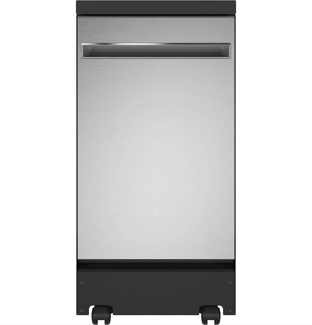 GE® ENERGY STAR® 18" Stainless Steel Interior Portable Dishwasher with Sanitize Cycle