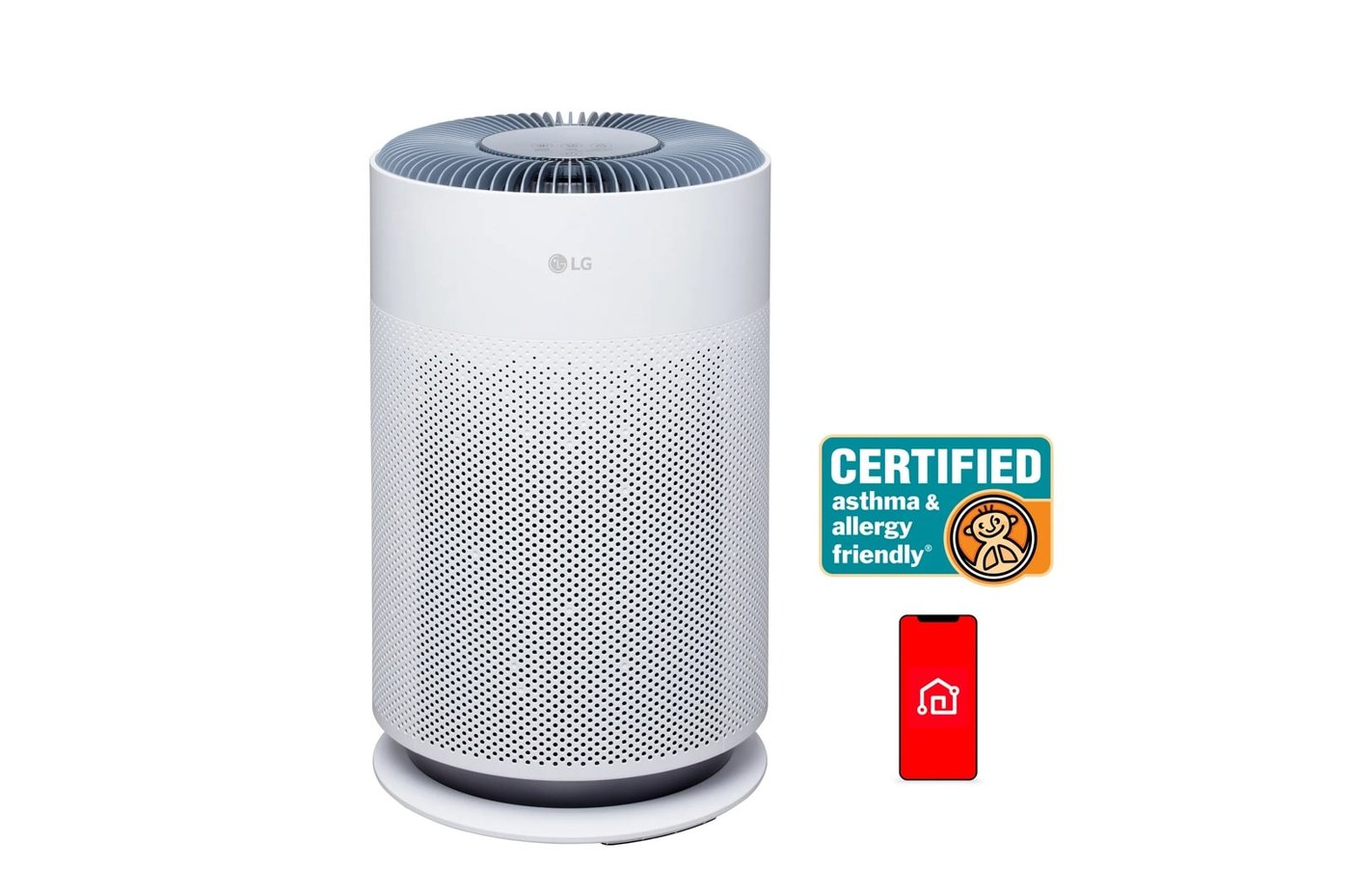 LG PuriCare™ 360 with NanoFiber True HEPA — 12.4" W × 20.1" H