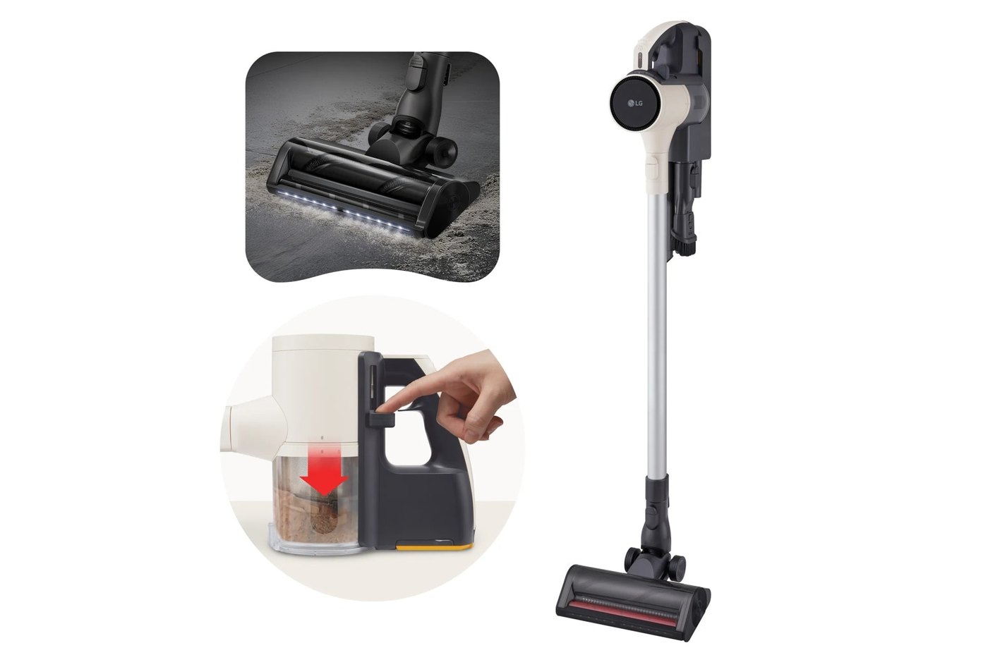 CordZero™ Q3 Cordless Stick Vacuum with Auto Multi-Surface Detect Dual Floor Max™ Lite Nozzle - Beige