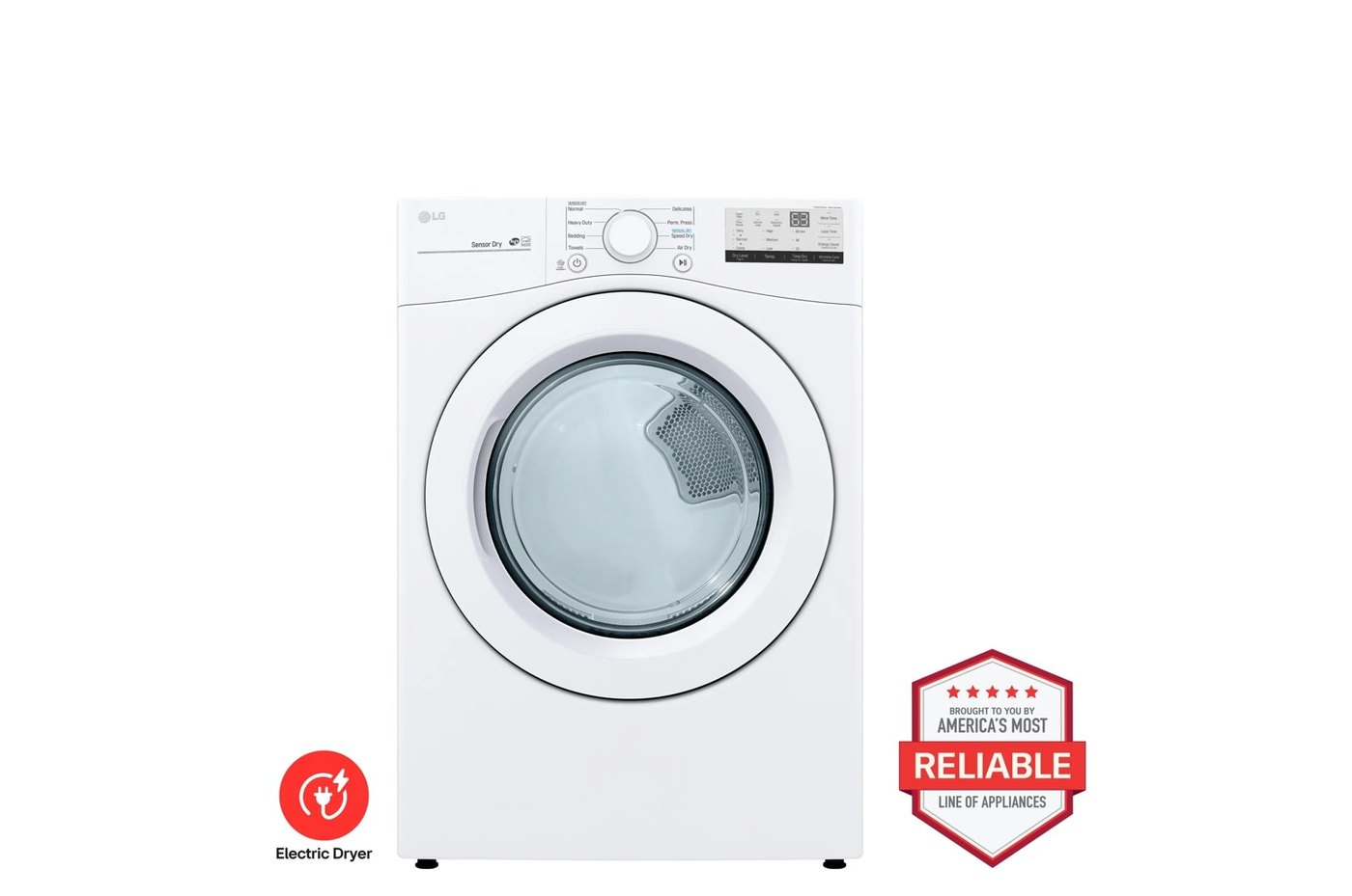 7.4 cu. ft. Large Capacity Electric Dryer - White — 27" W × 39" H