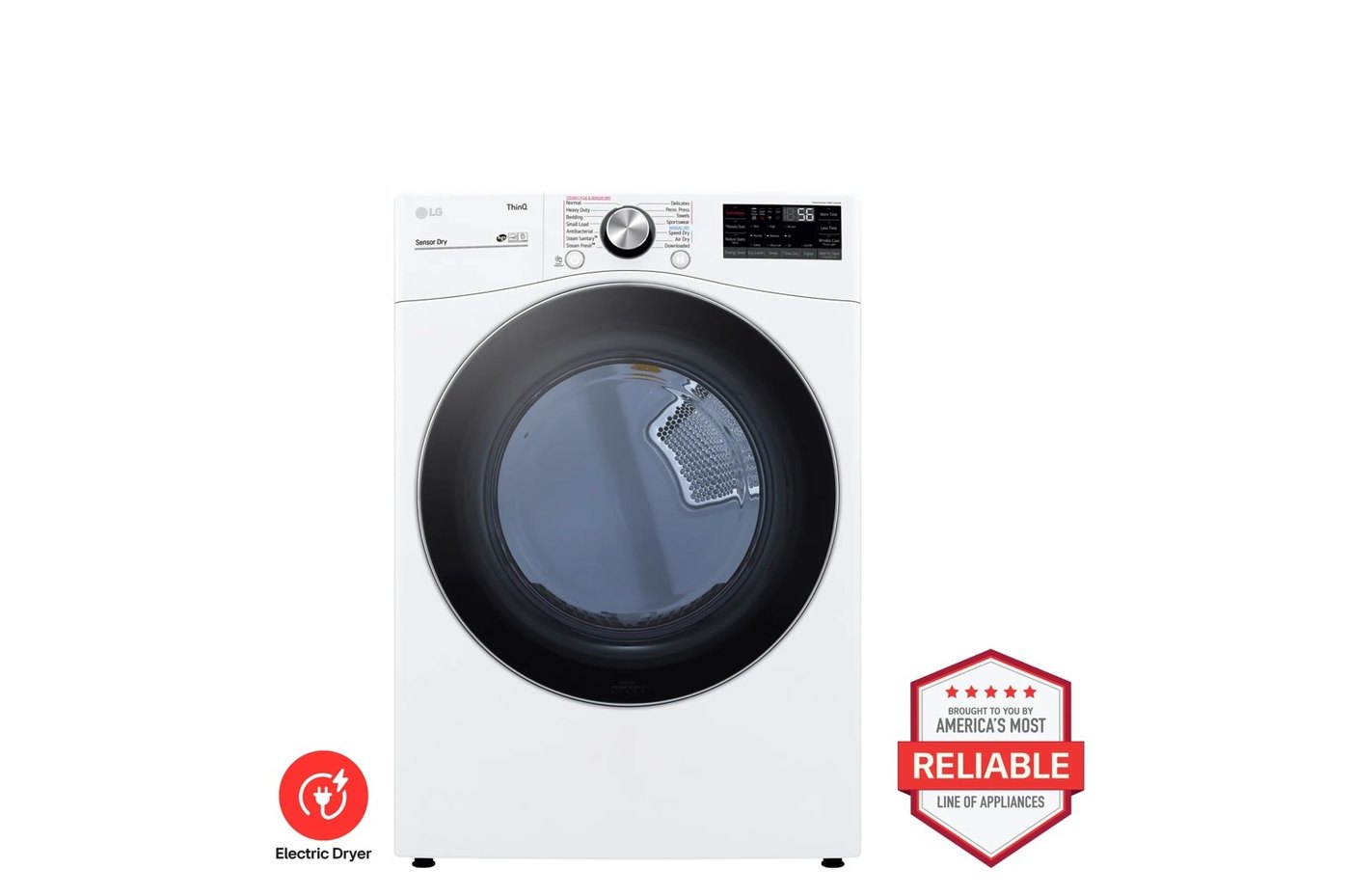 7.4 cu. ft. Ultra Large Capacity Smart Wi-Fi Enabled Front Load Electric Dryer with TurboSteam™ and Built-In Intelligence — 27" W × 39" H