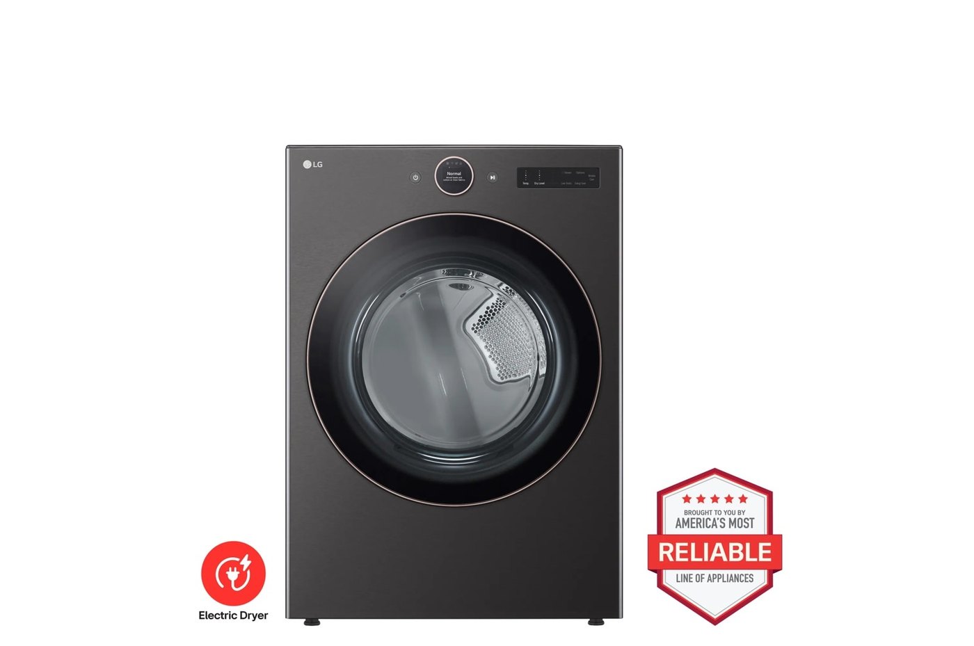 7.4 cu. ft. Smart Front Load Electric Dryer with AI Sensor Dry & TurboSteam™ Technology — 27" W × 39" H