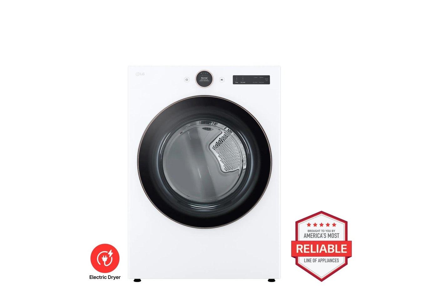 7.4 cu. ft. Smart Front Load Electric Dryer with AI Sensor Dry & TurboSteam™ Technology — 27" W × 39" H
