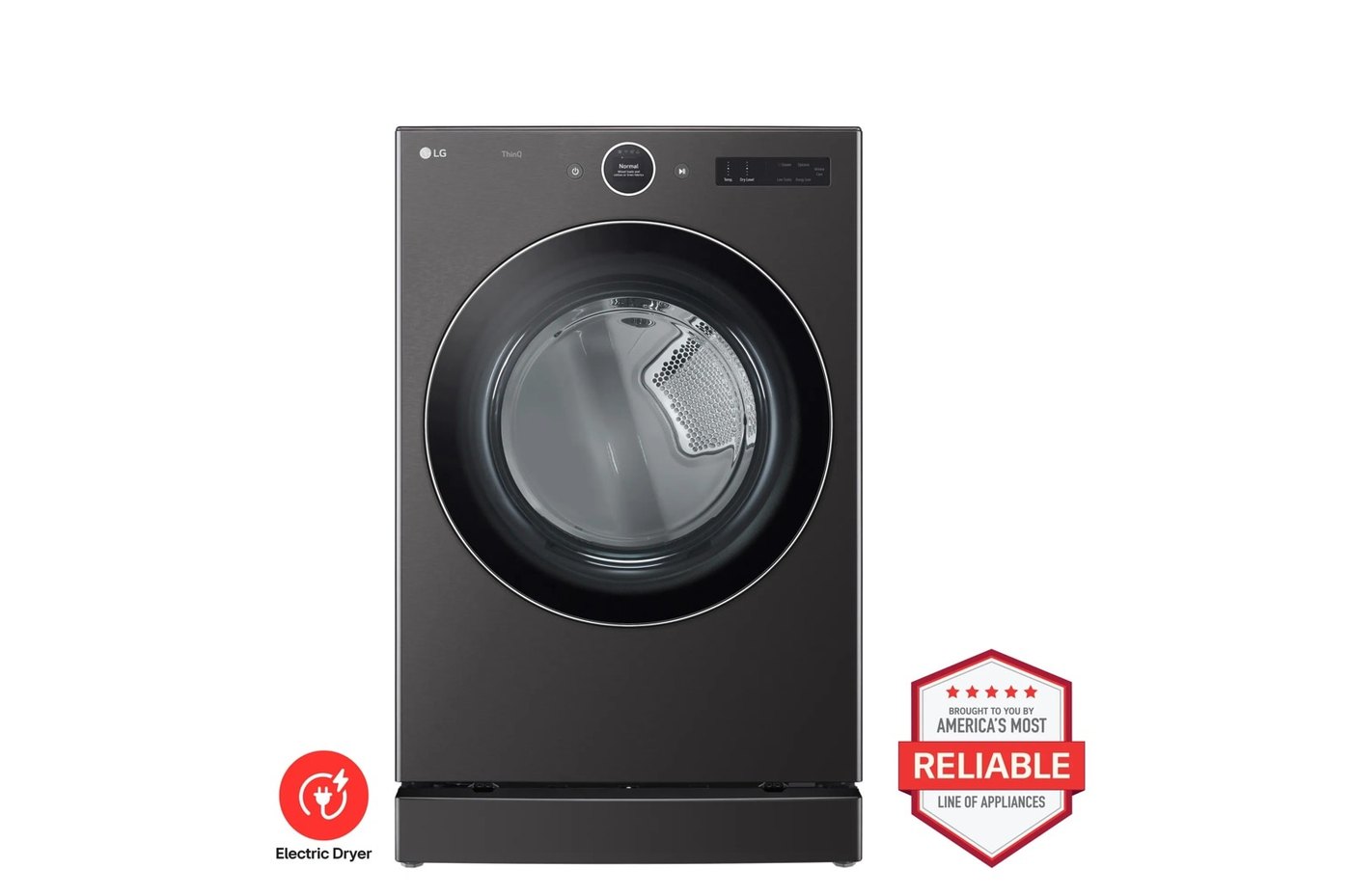 7.4 cu. ft. Ultra Large Capacity Smart Front Load Electric Dryer with Built-In Intelligence & TurboSteam® — 27" W × 39" H