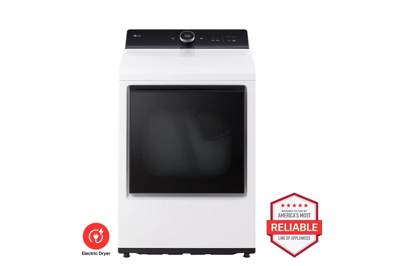 7.3 cu. ft. Ultra Large High Efficiency Electric TurboSteam™ LG EasyLoad™ Door, Wi-Fi Connectivity, White — 27" W × 42 3/4" H