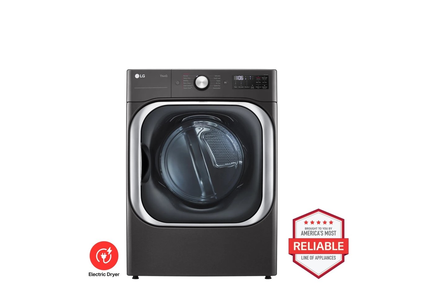 9.0 cu. ft. Mega Capacity Smart Wi-Fi Enabled Front Load Electric Dryer with TurboSteam™ and Built-In Intelligence — 29" W × 40 3/4" H