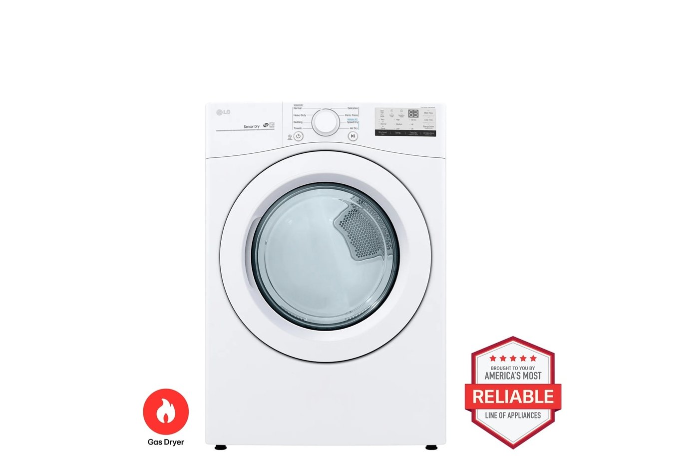 7.4 cu. ft. Ultra Large Capacity Front Load Gas Dryer - White — 27" W × 39" H