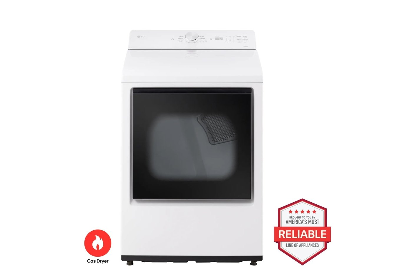7.3 cu. ft. Ultra Large Capacity Rear Control Gas Dryer with AI Sensing and ThinQ® Smart Features — 27" W × 42 3/4" H