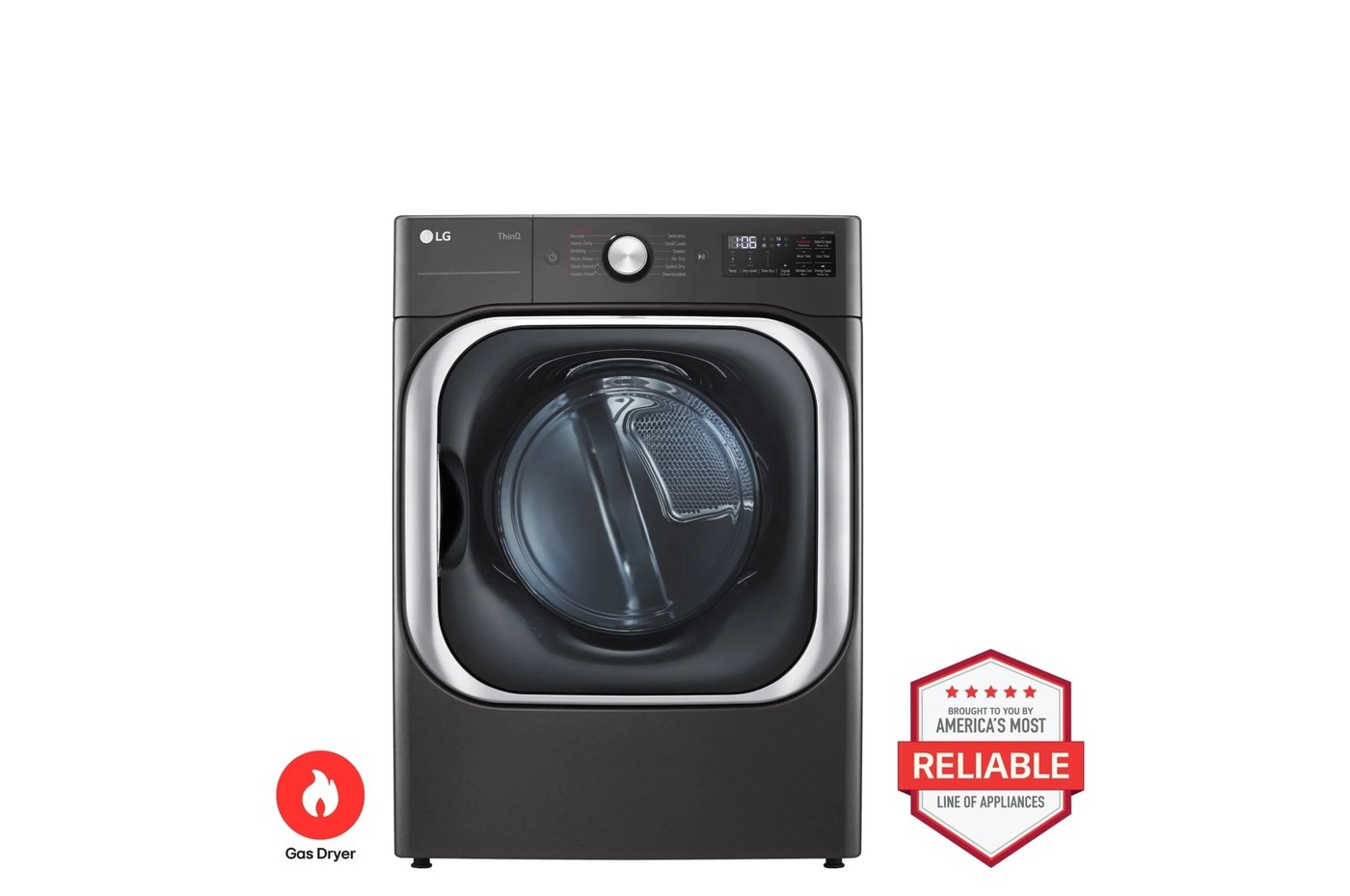 9.0 cu. ft. Mega Capacity Smart Wi-Fi Enabled Front Load Gas Dryer with TurboSteam™ and Built-In Intelligence — 29" W × 40 3/4" H