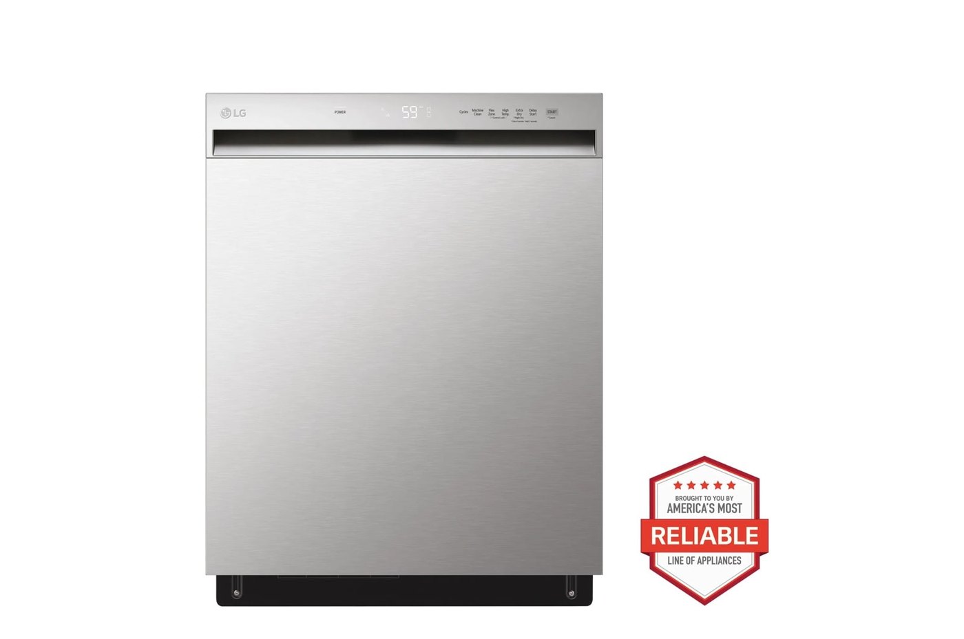 24 Inch Wide QuadWash™ Front Control Dishwasher - Stainless Steel — 23 3/4" W × 33 5/8" H