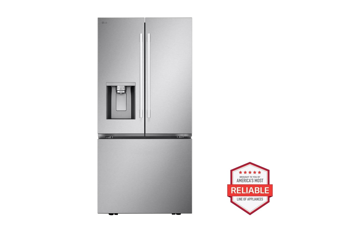 20 cu. ft. 3-Door French Door, Counter-Depth MAX™ Refrigerator with Hybrid Handles — 32.9" W × 69.9" H
