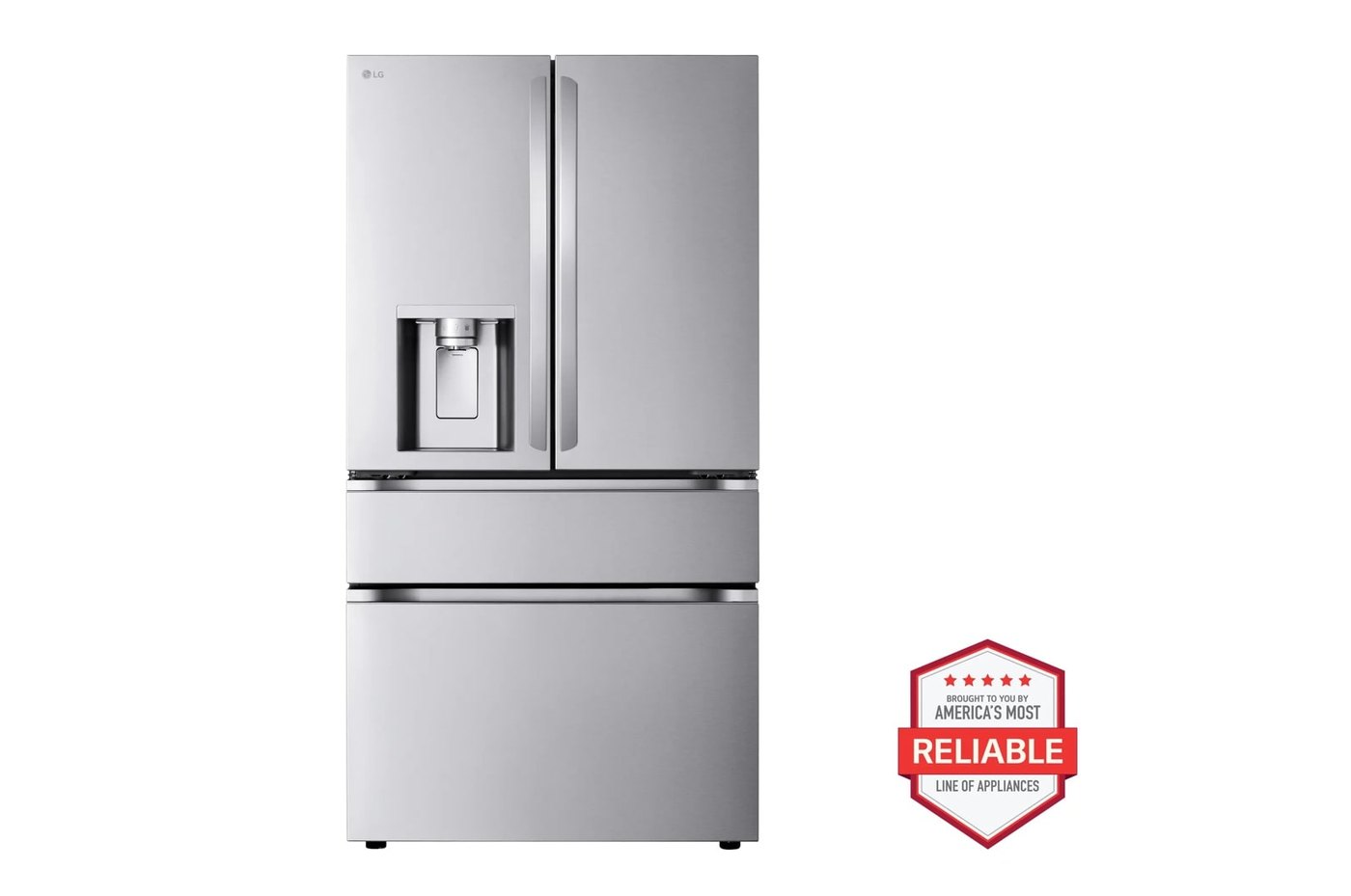 25 cu. ft. Smart Counter-Depth MAX™ 4-Door French Door Refrigerator with Full-Convert Drawer™ — 35 3/4" W × 70 1/4" H