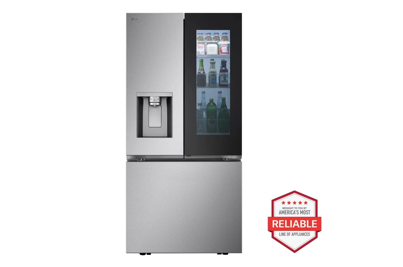 25 cu. ft. Smart Standard-Depth MAX™ French Door Refrigerator with InstaView® Door-in-Door® and Craft Ice™ — 32 15/16" W × 69 15/16" H