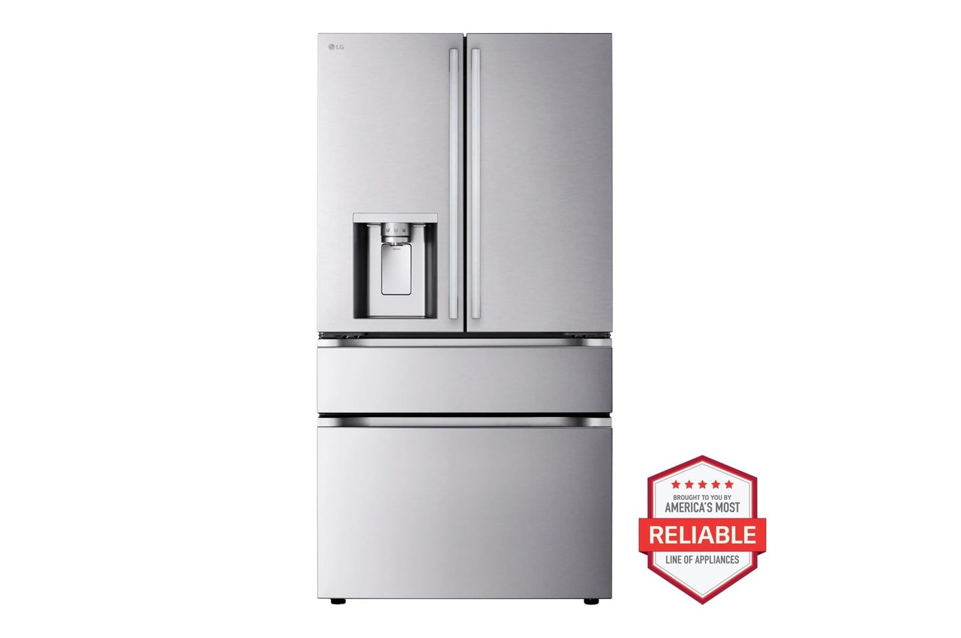 29 cu. ft. Standard-Depth MAX™ 4-Door French Door Refrigerator with Mini Craft Ice™ and Full-Convert Drawer™ — 35 3/4" W × 70 3/8" H