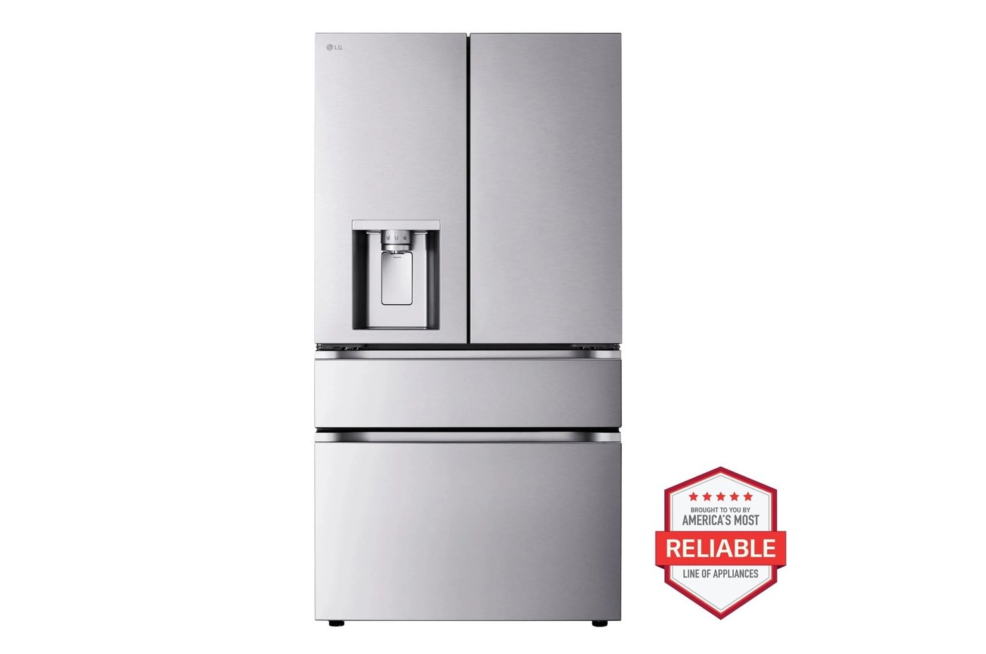 29 cu. ft. Standard-Depth MAX™ 4-Door French Door Refrigerator with Mini Craft Ice™ and Full-Convert Drawer™ — 35 3/4" W × 70 3/8" H