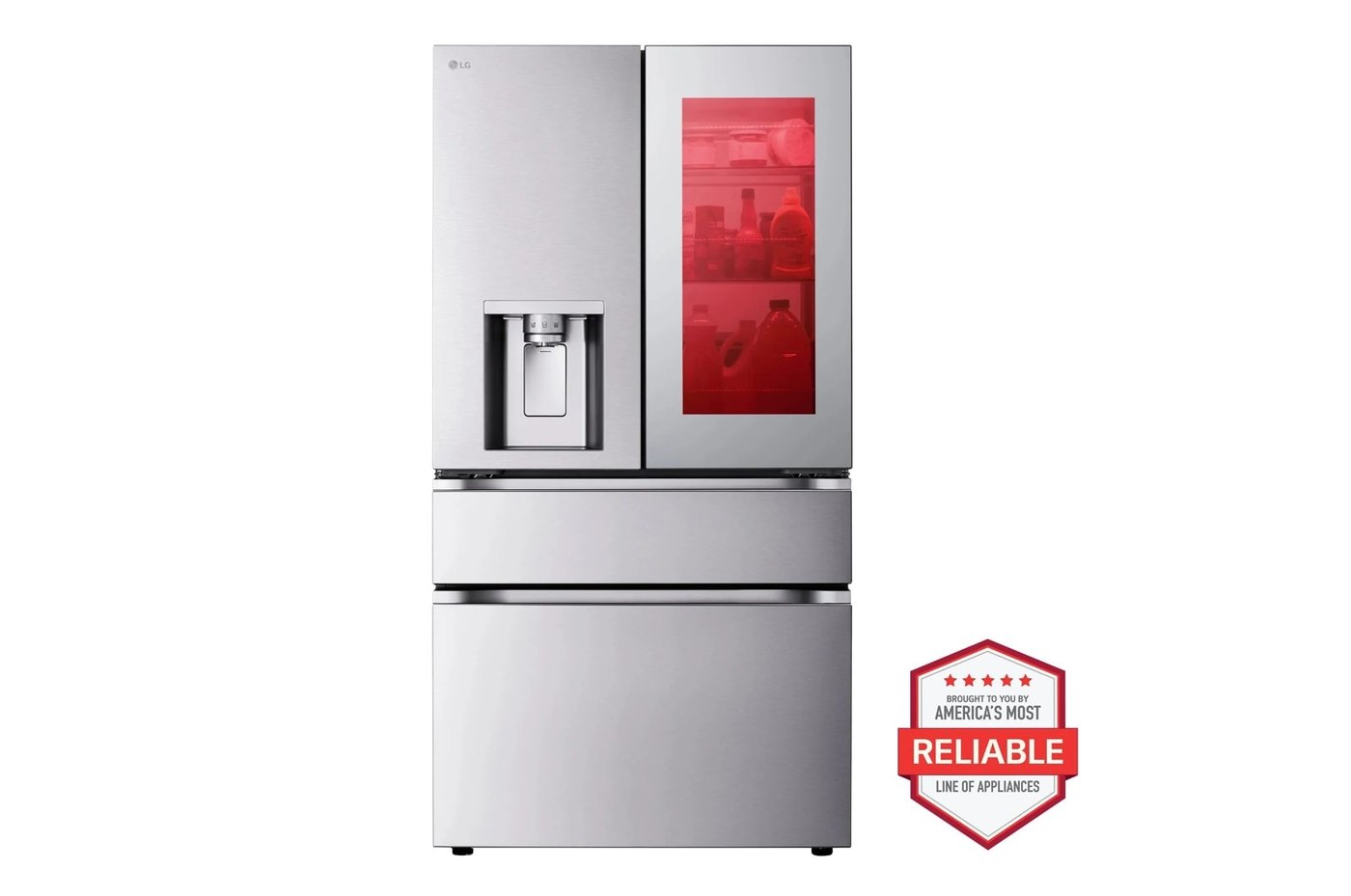 29 cu. ft. Standard-Depth MAX™ 4-Door French Door Refrigerator with Mirror InstaView® MyColor™ and Mini Craft Ice™ — 35 3/4" W × 70 3/8" H