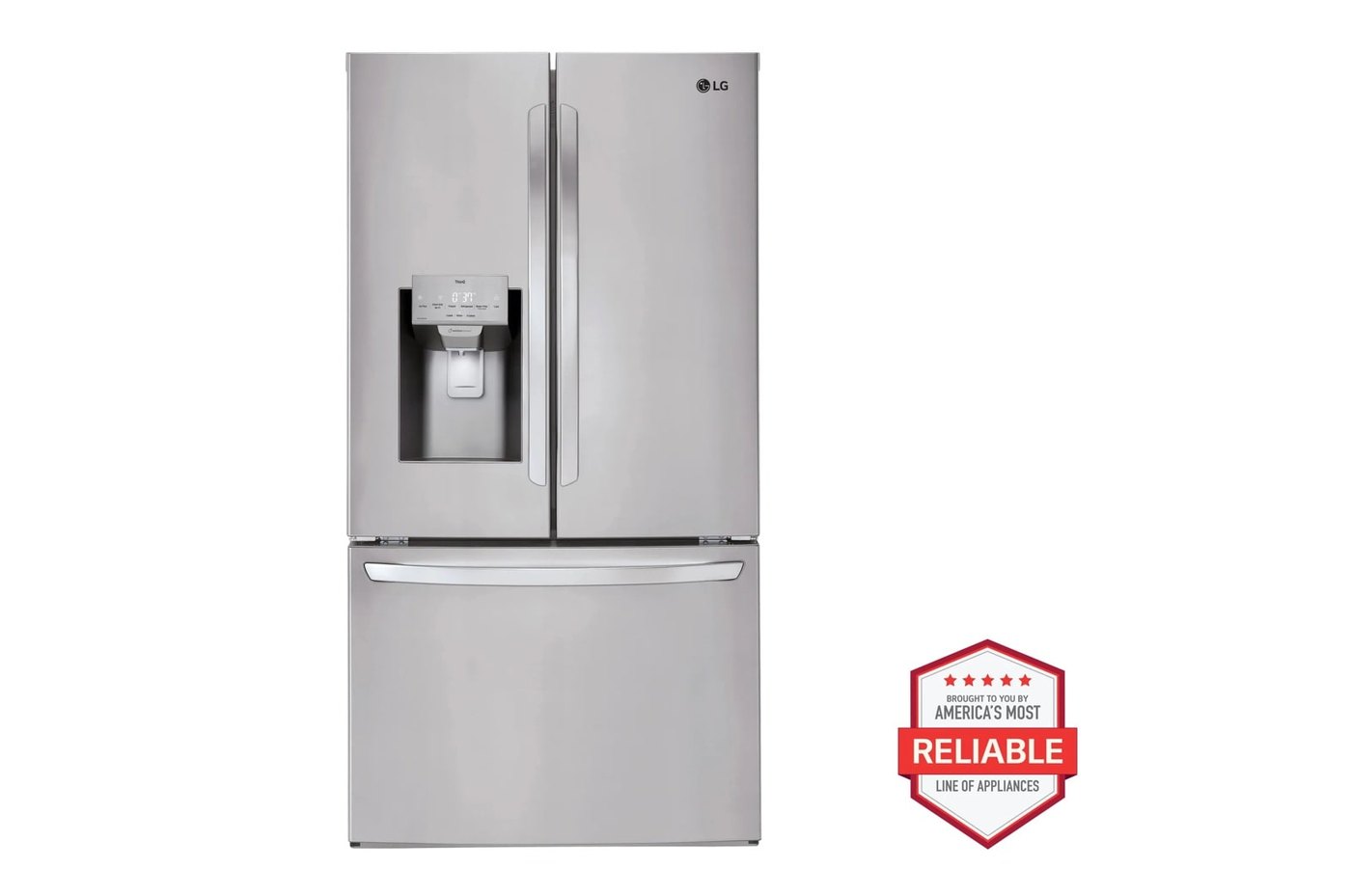28 cu. ft. 3 Door French Door, Standard Depth, Ice and Water with Single Ice Maker — 35 3/4" W × 69 3/4" H