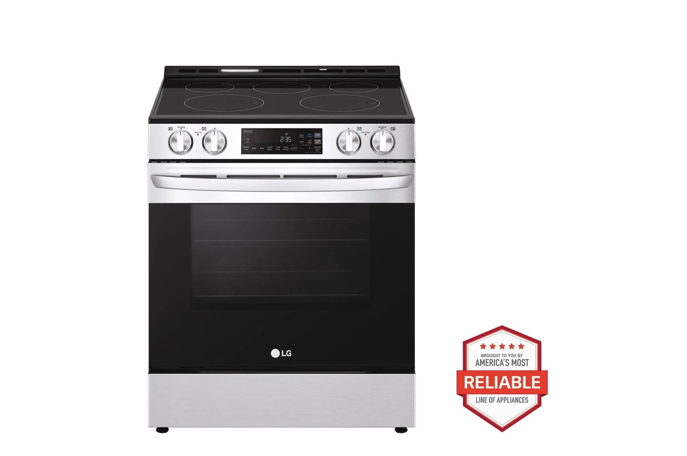 6.3 cu. ft. Smart Wi-Fi Enabled Electric Slide-in Range with EasyClean® — 29.9" W × 37.2" H