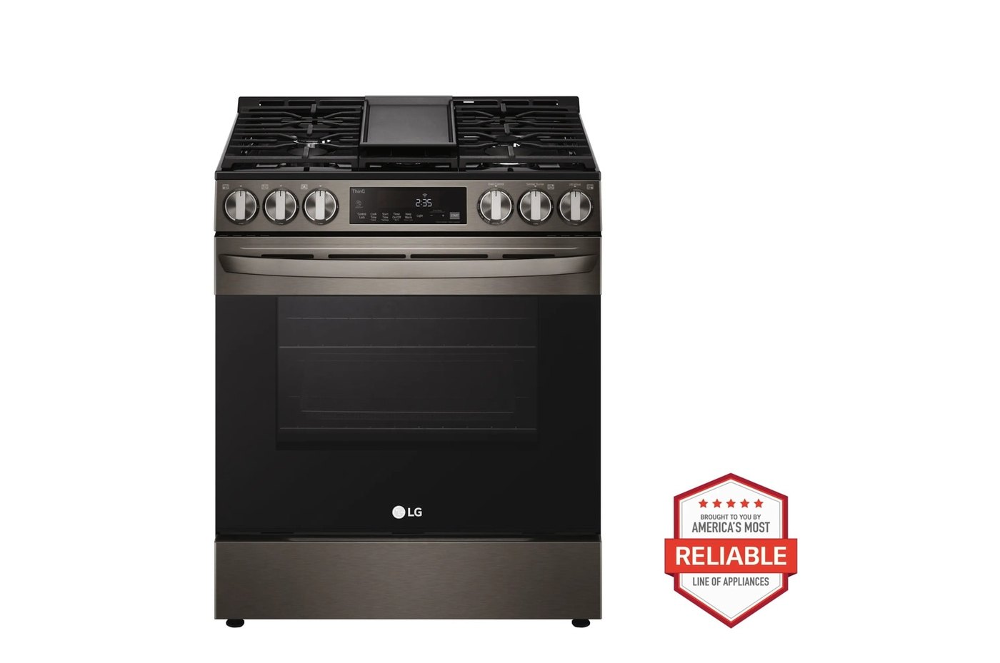 5.8 cu. ft. Smart Wi-Fi Enabled Fan Convection Gas Slide-in Range with Air Fry & EasyClean® — 29.9" W × 37.2" H