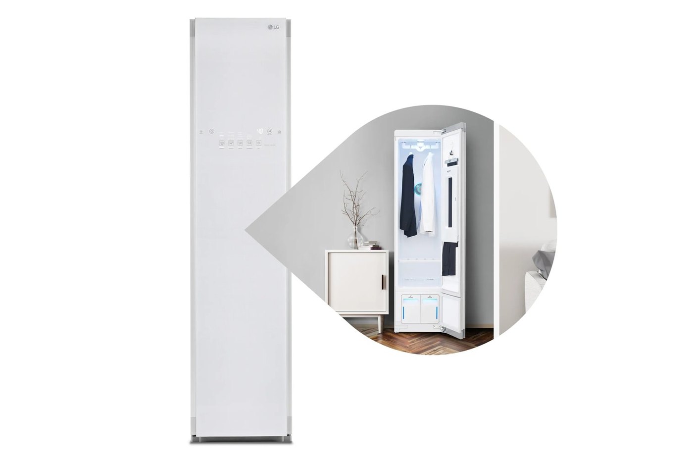 LG Styler® Smart Wi-Fi Enabled Steam Closet with TrueSteam® Technology and Exclusive Moving Hangers — 17 1/2" W × 72 13/16" H