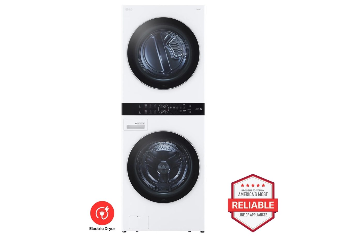 Single Unit Front Load LG WashTower™ with Center Control™ 4.5 cu. ft. Washer and 7.4 cu. ft. Electric Dryer — 27" W × 74 3/8" H