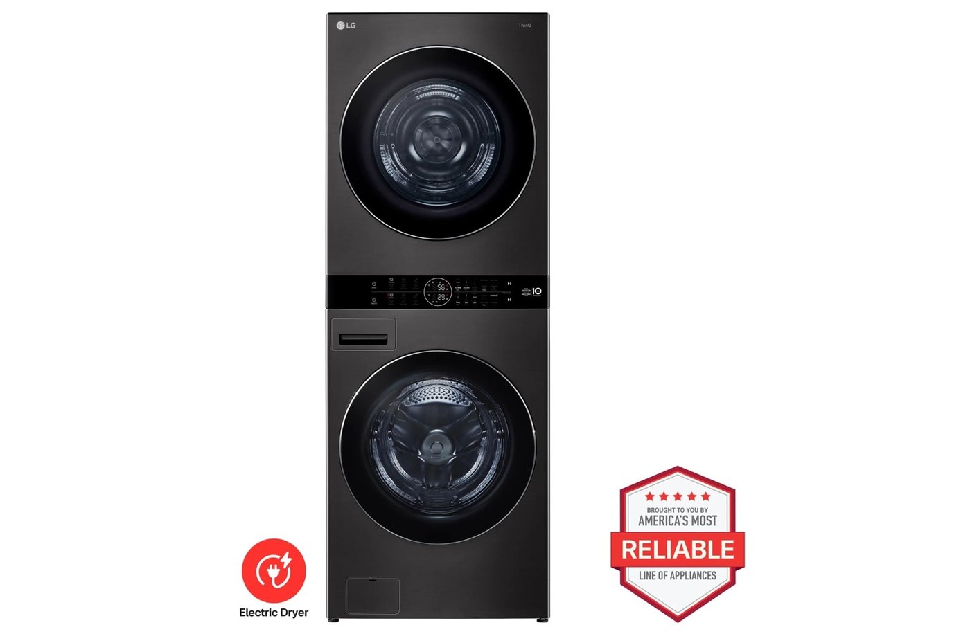 Single Unit LG WashTower™ with Center Control™ 5.0 cu. ft. Front Load Washer and 7.8 cu. ft. Electric Ventless Heat Pump Dryer
