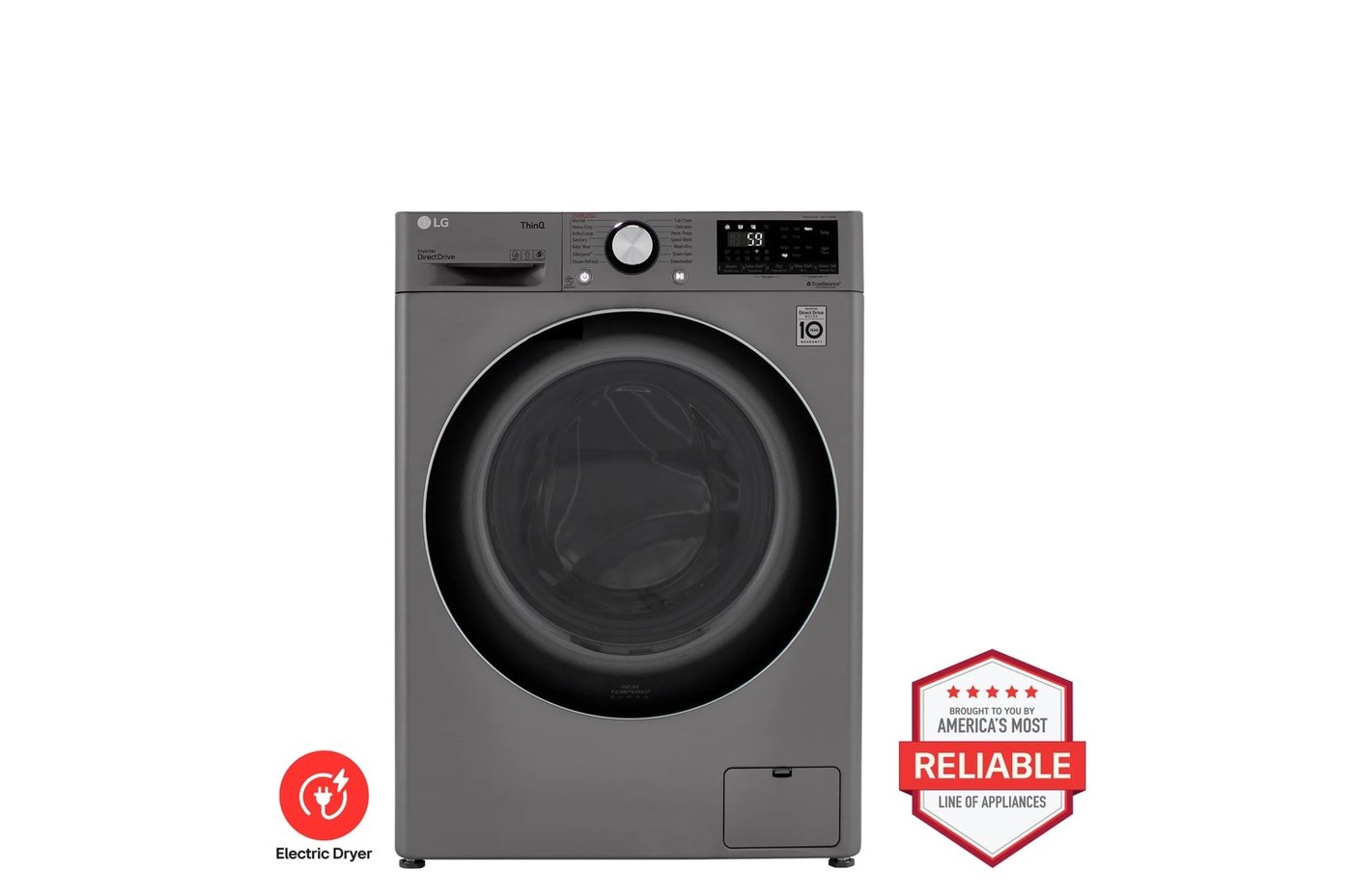 2.4 cu. ft. Smart Wi-Fi Enabled Compact Front Load All-In-One Washer/Dryer Combo with Built-In Intelligence — 24" W × 33 1/2" H