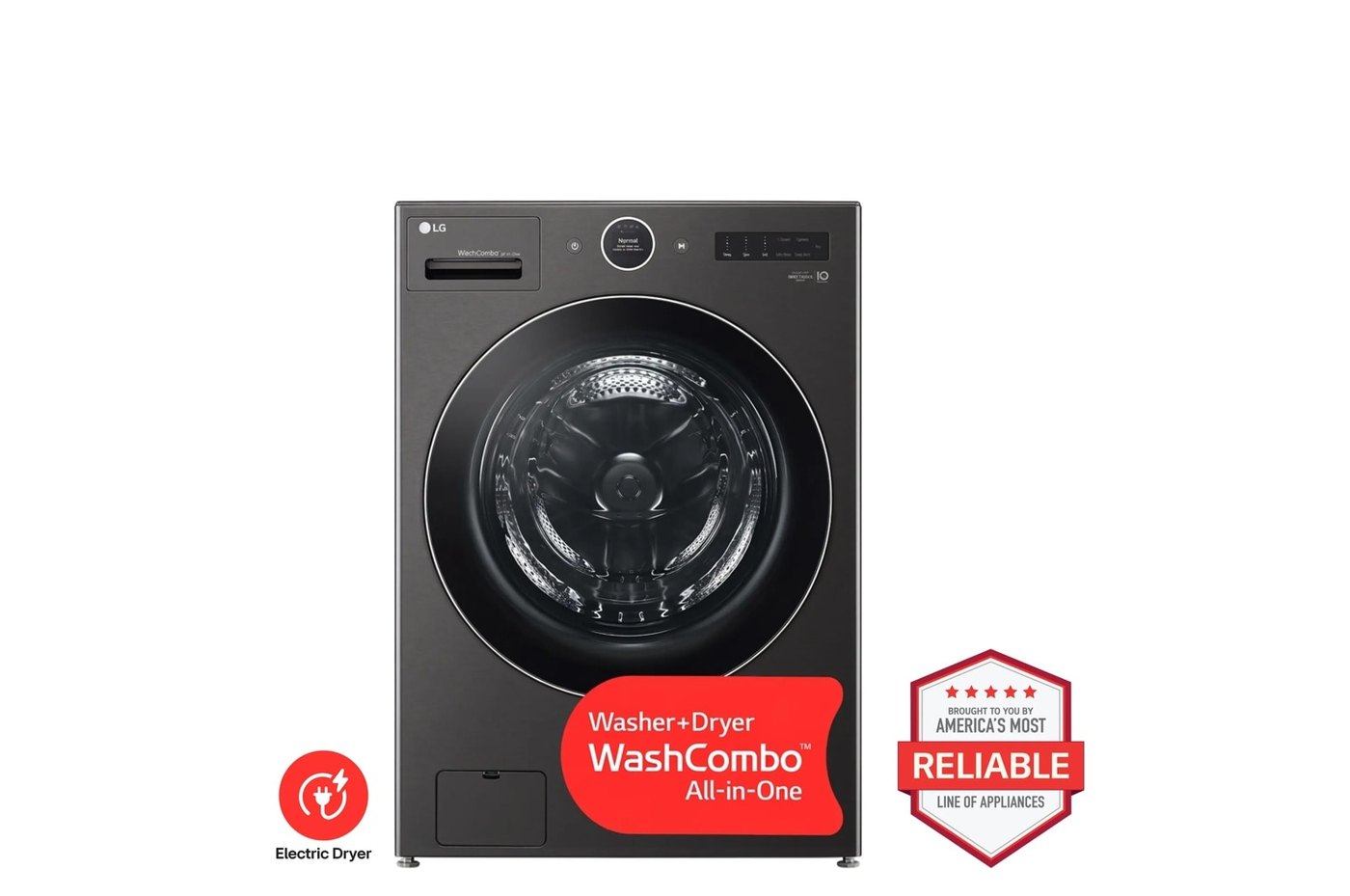 Ventless Washer/Dryer Combo LG WashCombo™ All-in-One 5.0 cu. ft. Mega Capacity with Inverter HeatPump™ Technology and Direct Drive Motor — 27" W × 39" H